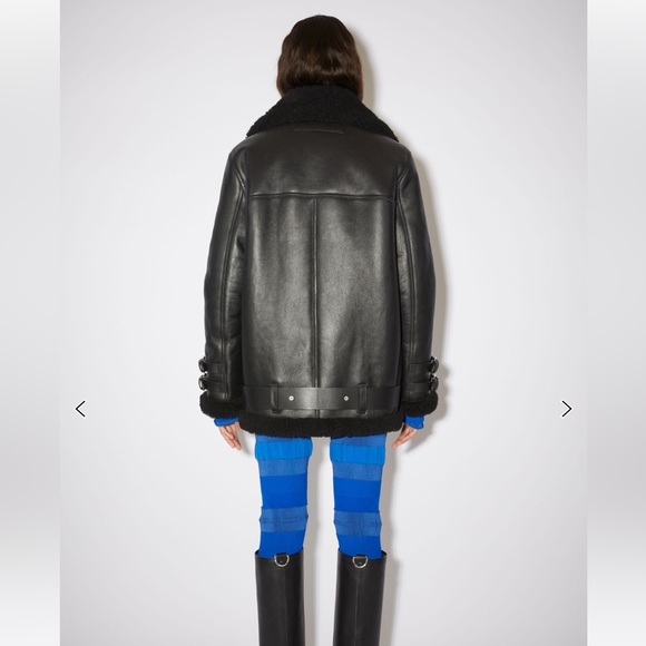 Acne Studios Velocite Leather and Shearling coat - Picture 5 of 12